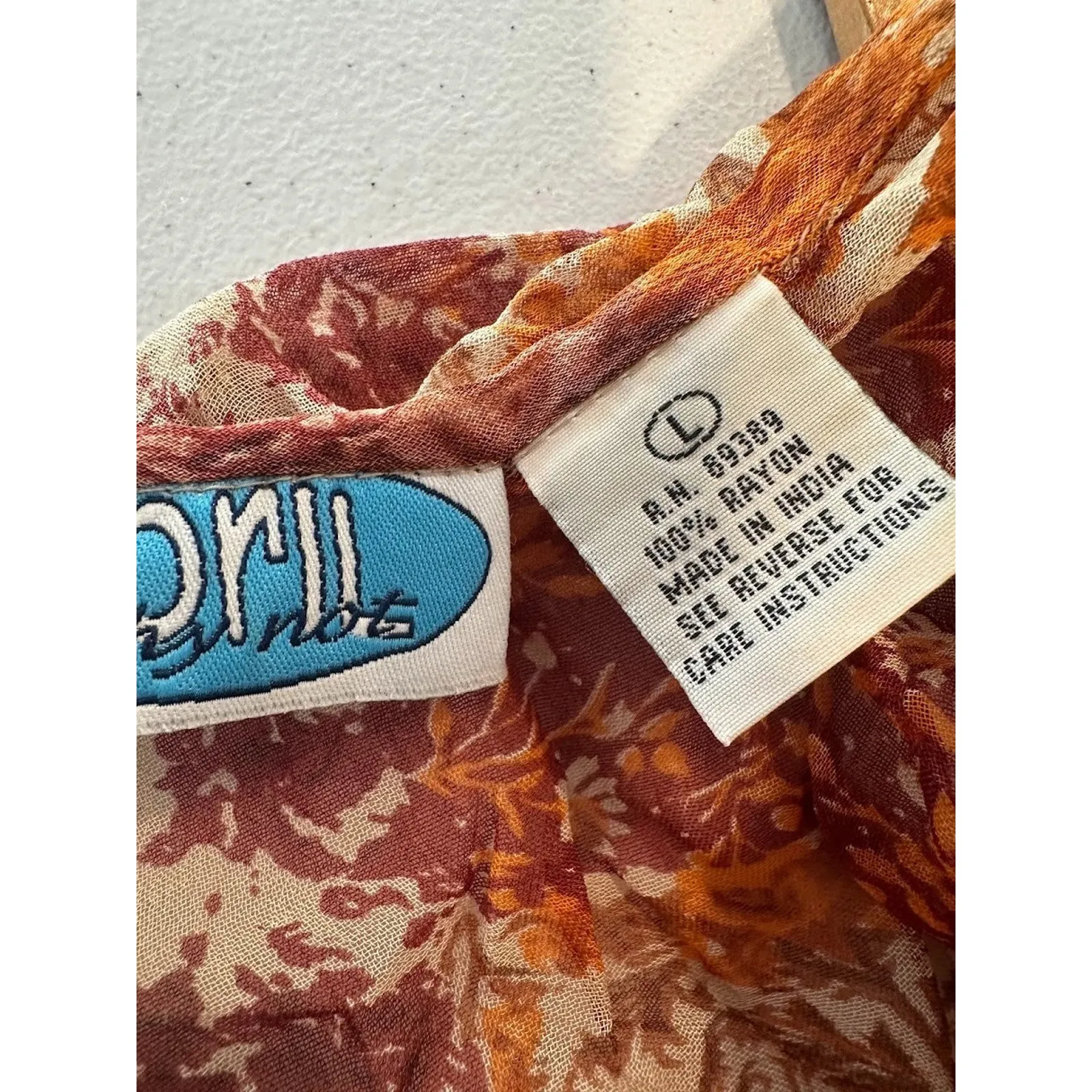 Vintage April Why Not Y2K Tank Top Babydoll Floral Boho Hippie Festival Large Brown - Image 8