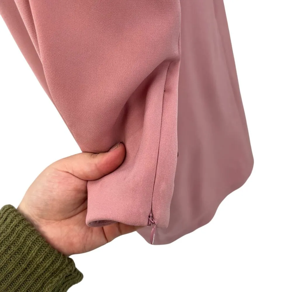 Lafayette 148 New York Pink Rosette Caddie Finesse Crepe Shift Dress Size Medium - Image 11