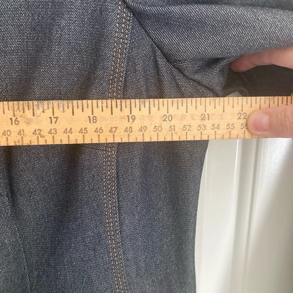 Oscar De La Renta Blazer Womens 18W Denim Style Wool Blue 6 Button Academia Prep - Image 8