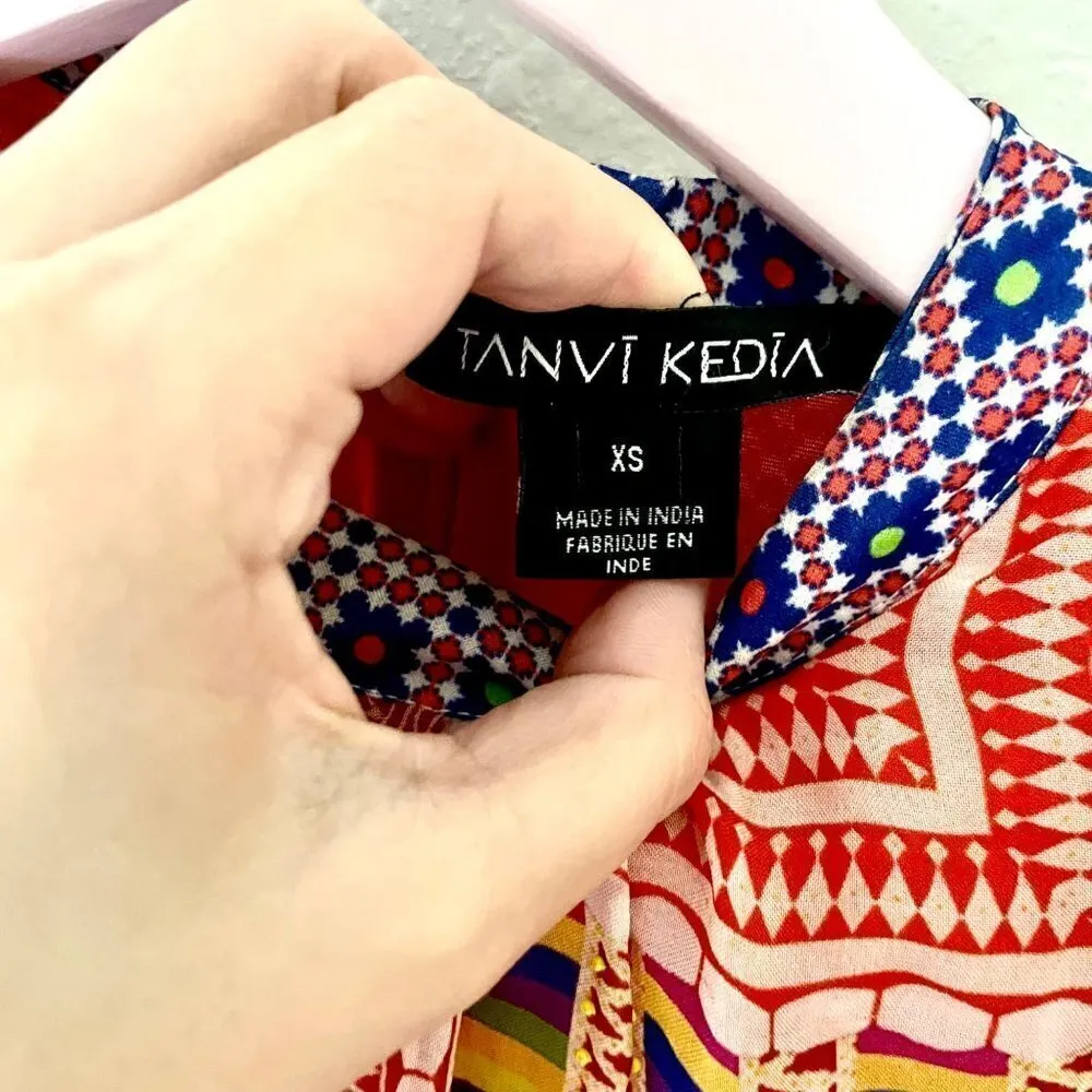 Anthropologie Tanvi Kedia Patchwork Pattern Tunic Maxi Dress in Size XS - Image 5