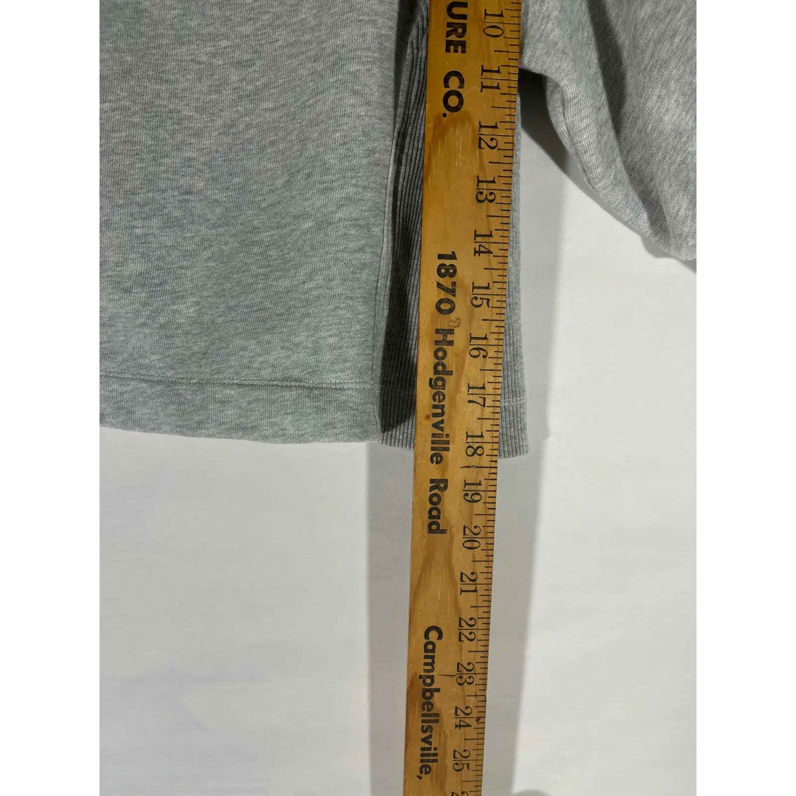 Aerie Cropped Sweatshirt Pleated Puff Sleeve Ribbed Trim Womens Gray Medium - Image 11