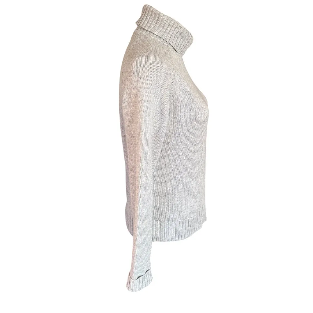 Jeanne Pierre light gray long sleeve turtleneck sweater women's size small - Image 3