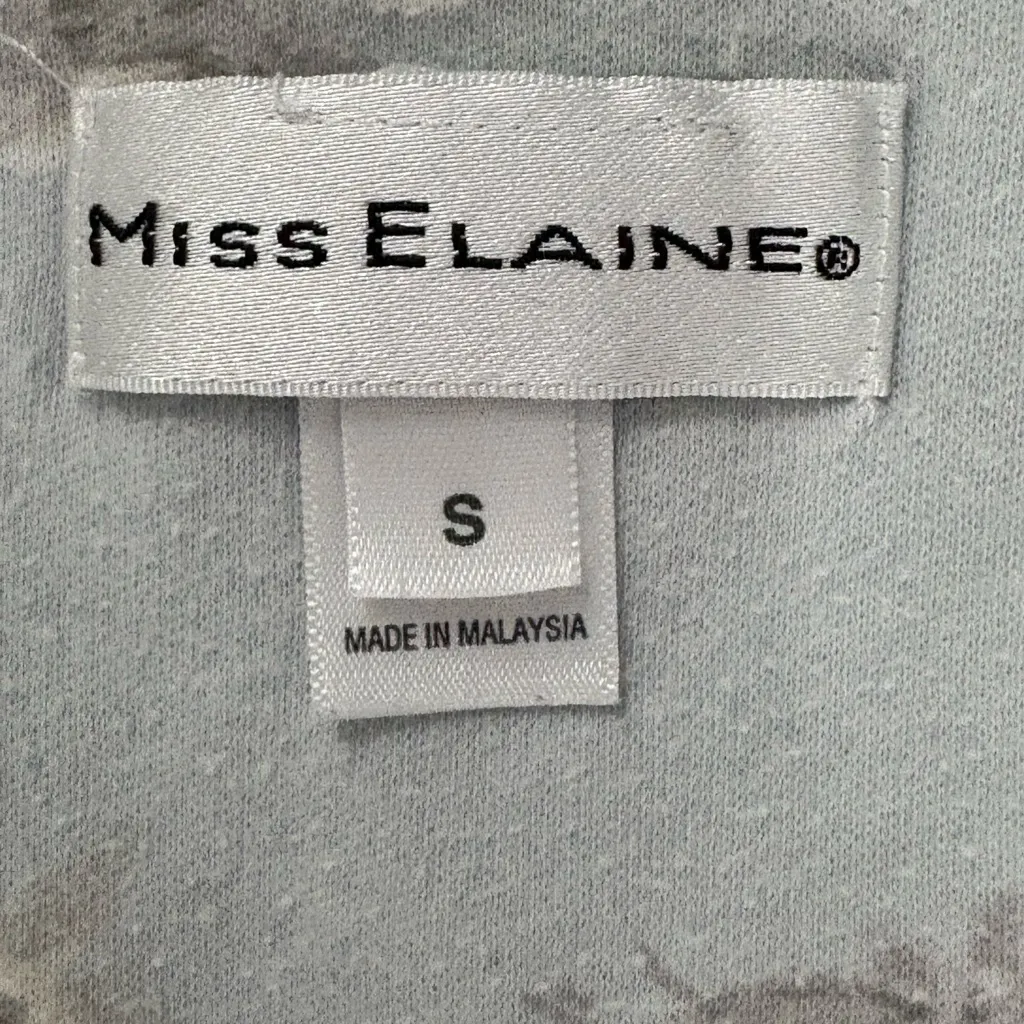 Miss Elaine Dusty Blue Pajama Set with Flower theme SM - Image 2