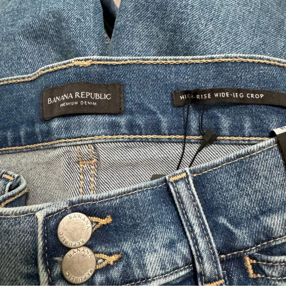 Banana Republic High Rise Wide Leg Crop Jeans Plus Size 34 Denim NEW - Image 4