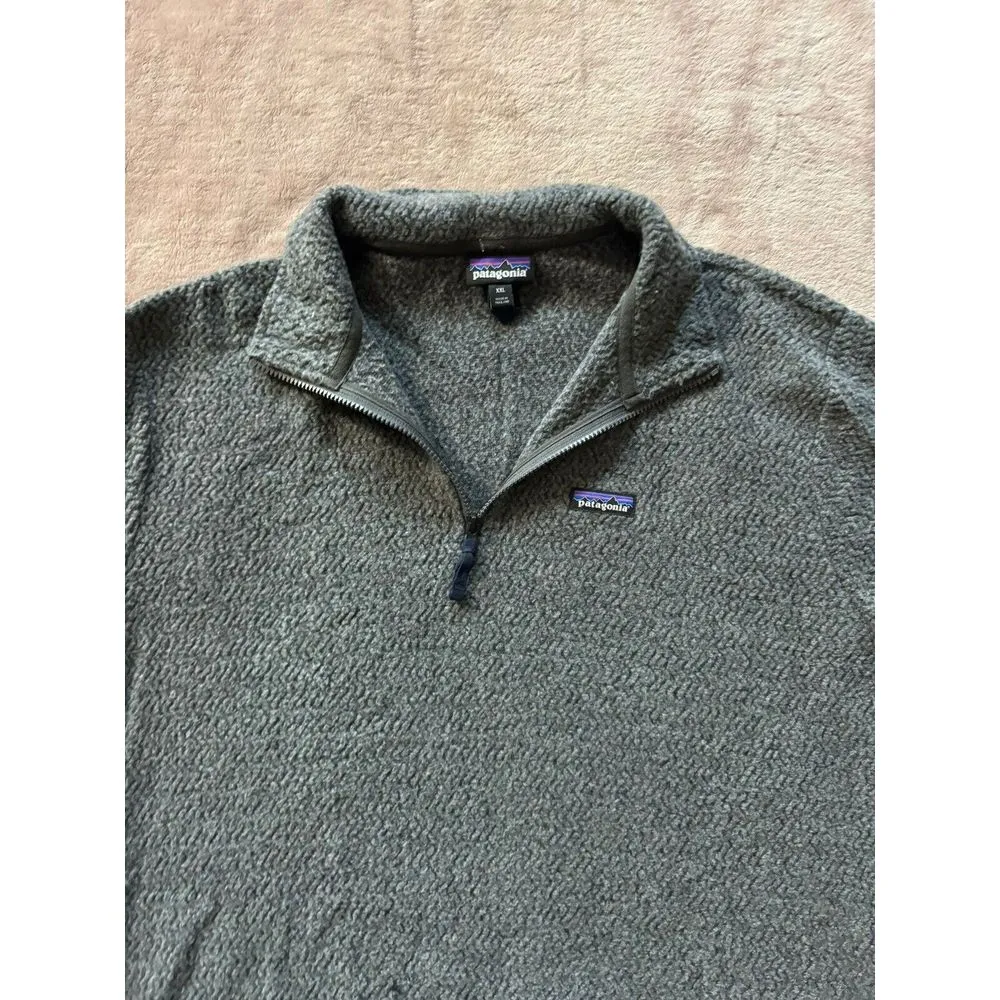 Patagonia Men‎ Retro Deep Pile Fleece Jacket 1/4 Zip Gray Outdoors Sherpa Sz 2XL - Image 3
