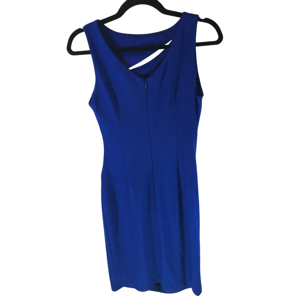 Joseph Ribkoff Sheath Dress Sleeveless Pleated Keyhole Stretch Cobalt Blue 4 - Image 2