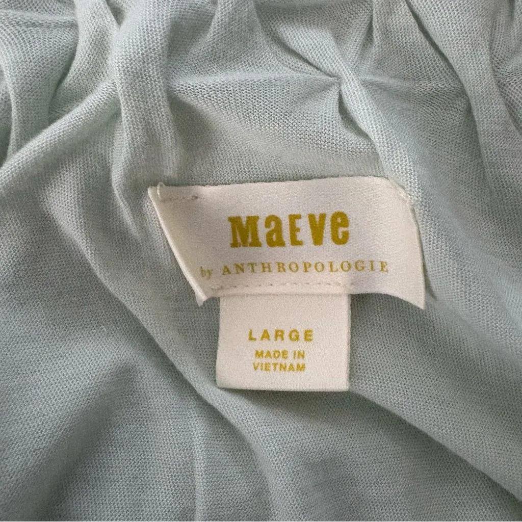 NWT, Maeve Anthropologie Justine Scoop Smocked Tank Top in Mint Green, Sz L Green Size L - Image 12