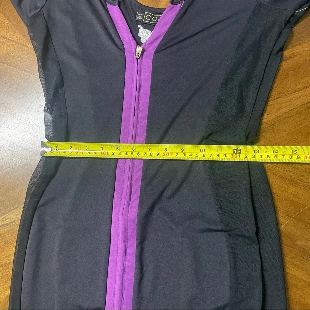 Coogi Block Body Con Dress Mesh Sides Zip Up Front Y2K Size Medium NWT - Image 5