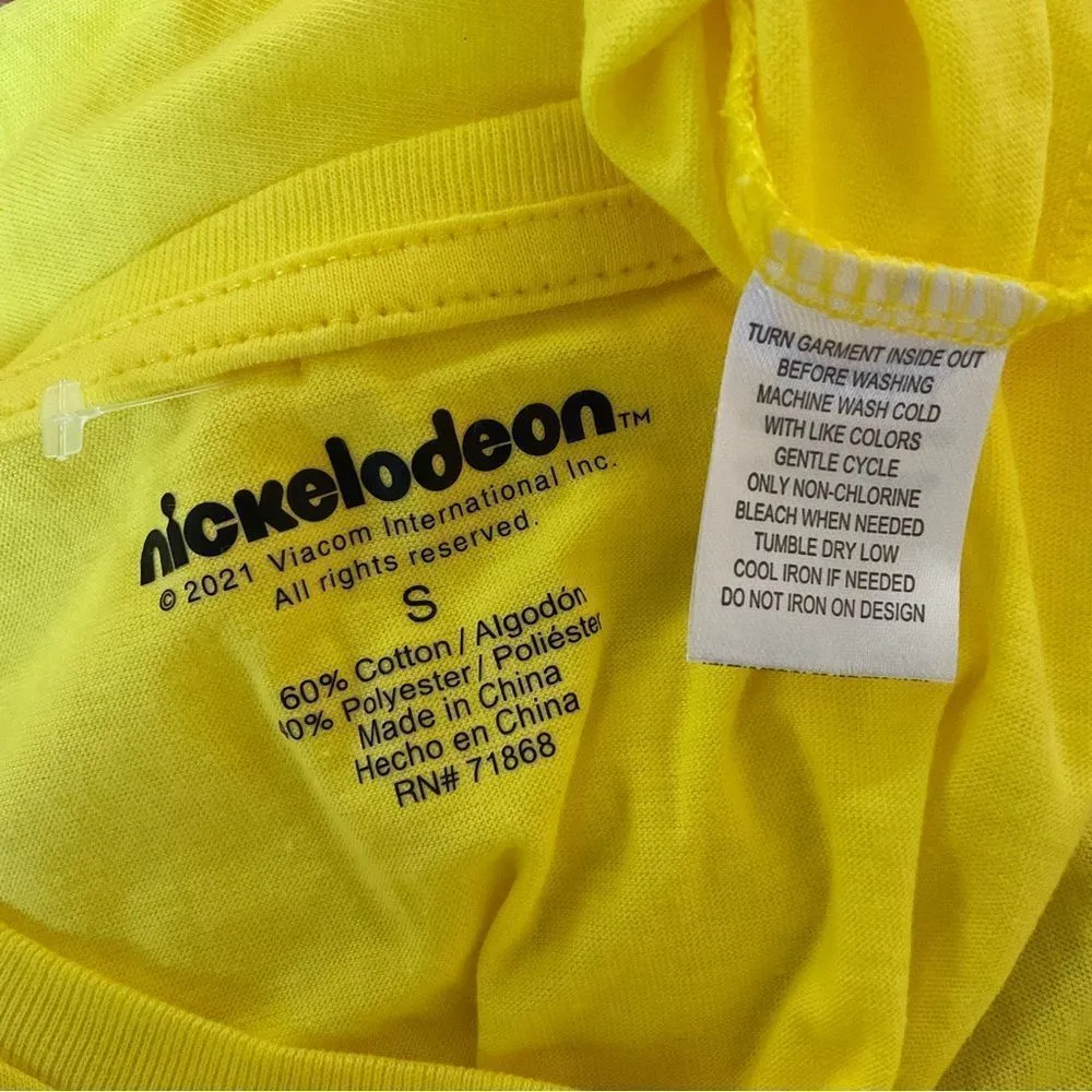 Nickelodeon  Yellow Cartoon Graphic T-Shirt Small NWT - Image 5