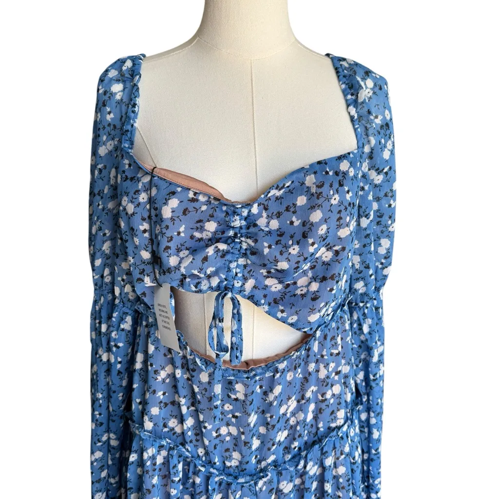 MAJORELLE x Revolve - NWT Ailish Mini Dress in Blue Ditsy Sz XL - Image 5