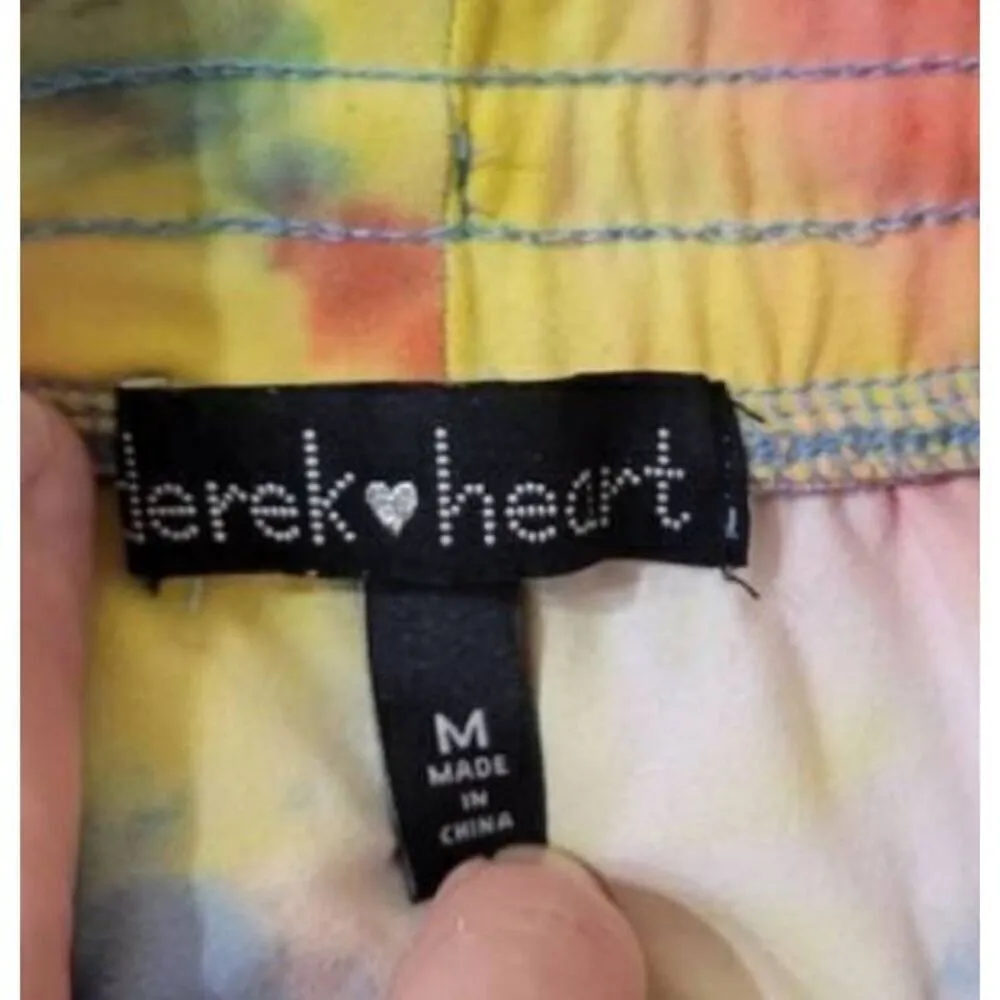 Derek Heart Sz M Tie Dye Jogger Pants Drawstring Poly/Spandex Comfy Stretch - Image 4