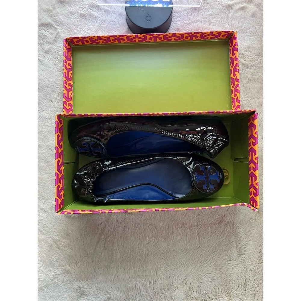 Tory Burch Reva Ballet Flats Women’s Size 9 Brown Patent Leather Slip Re… - Image 5