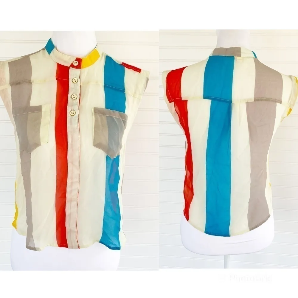 Mind Code Striped blouse  Size Small - Image 2