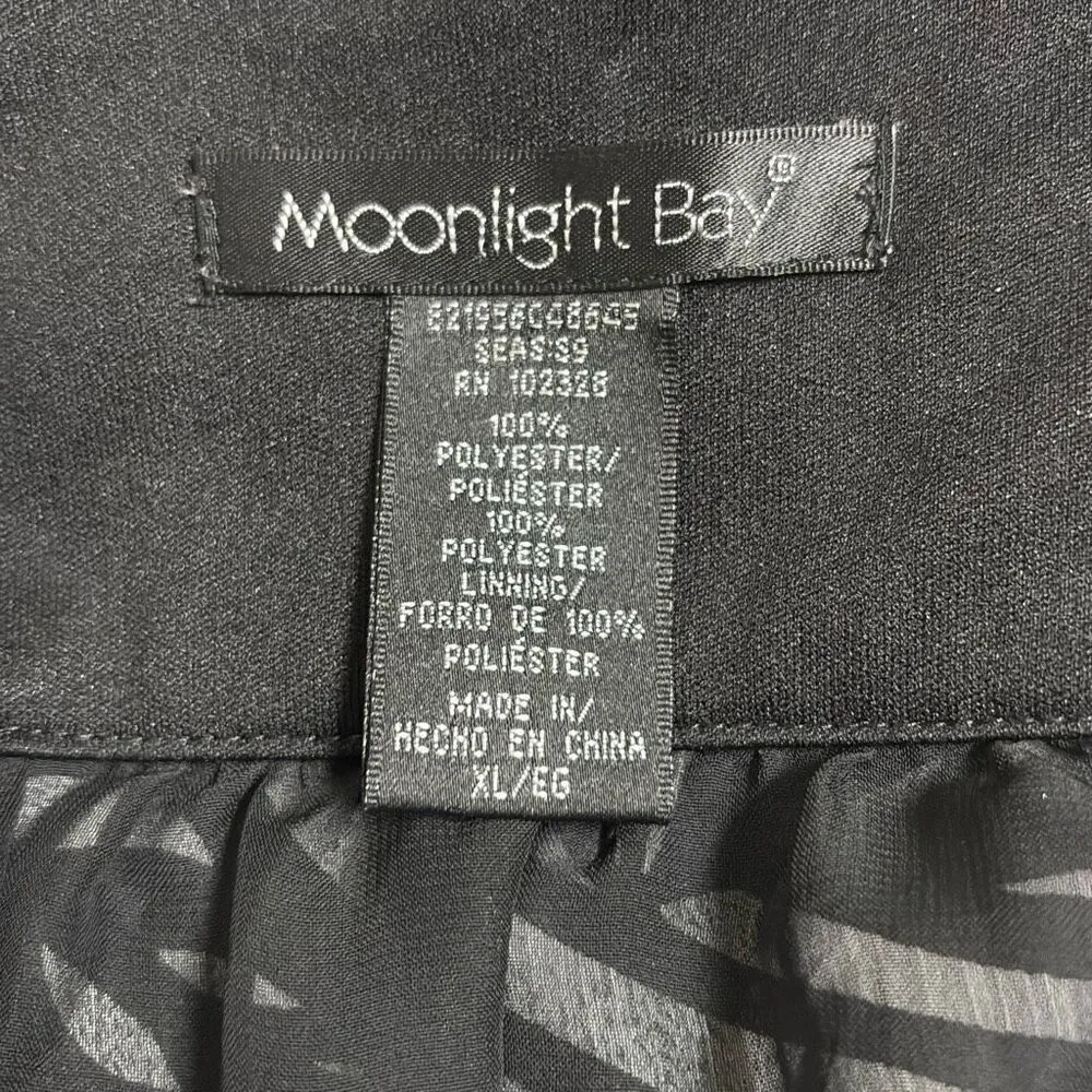 Moonlight Bay Purple Black Floral Leaf Abstract Print Flowy Long Sleeve Top XL Purple - Image 6