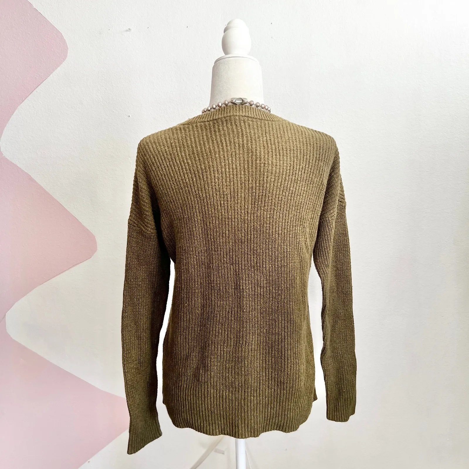 Madewell Green Sweater Fairy Grunge Earthy Cabincore Goblincore XS - Image 2
