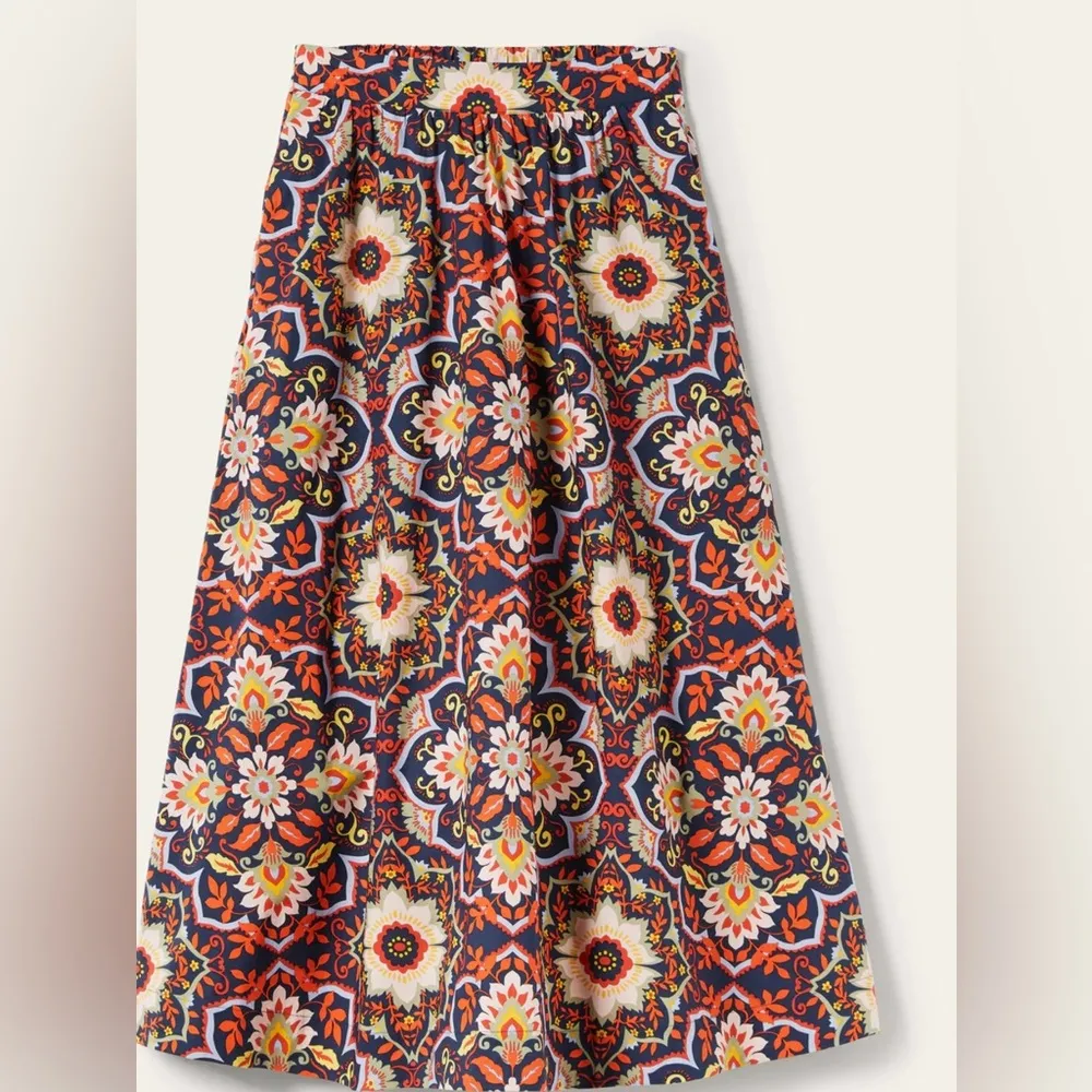 BODEN Pull On Cotton Midi Skirt Size 6 - Image 2