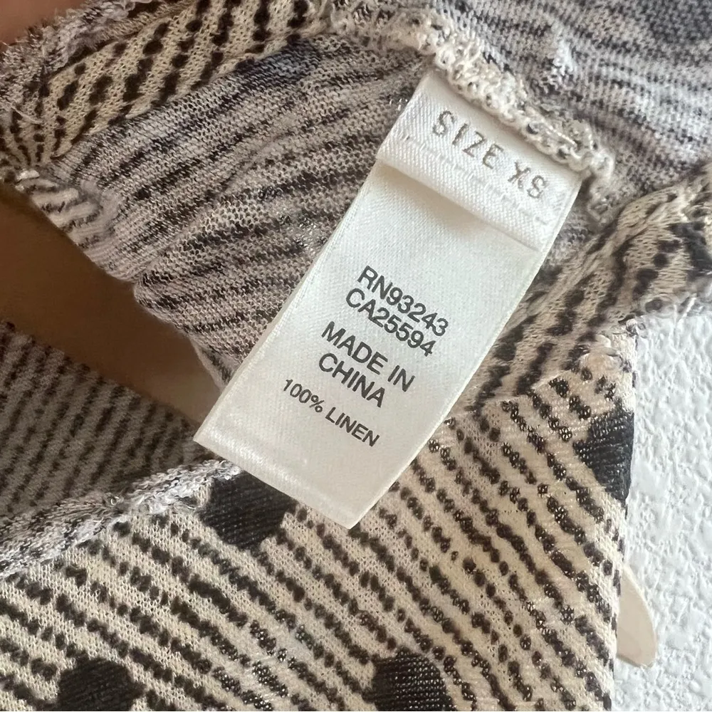 Diesel 100% Linen Black Polka Dot Tunic Dress Top Shirt XS - Image 5