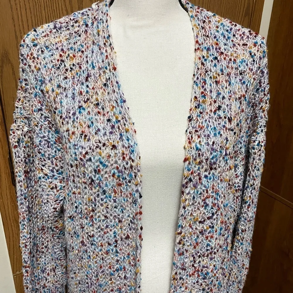 Lulu's Multicolor Fringe Cardigan White Size M - Image 5