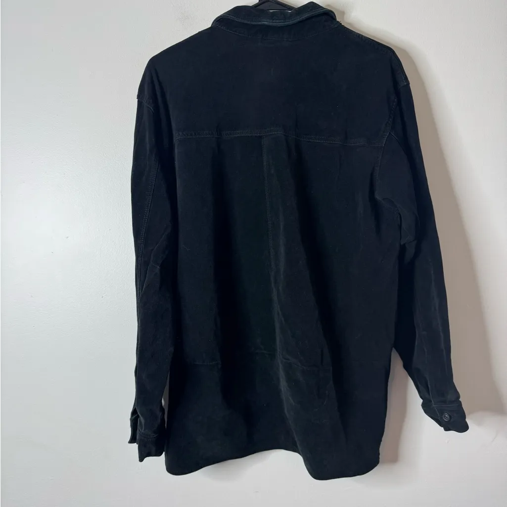 The Territory Ahead Suede Shirt Jacket Black pullover women’s medium - Image 3