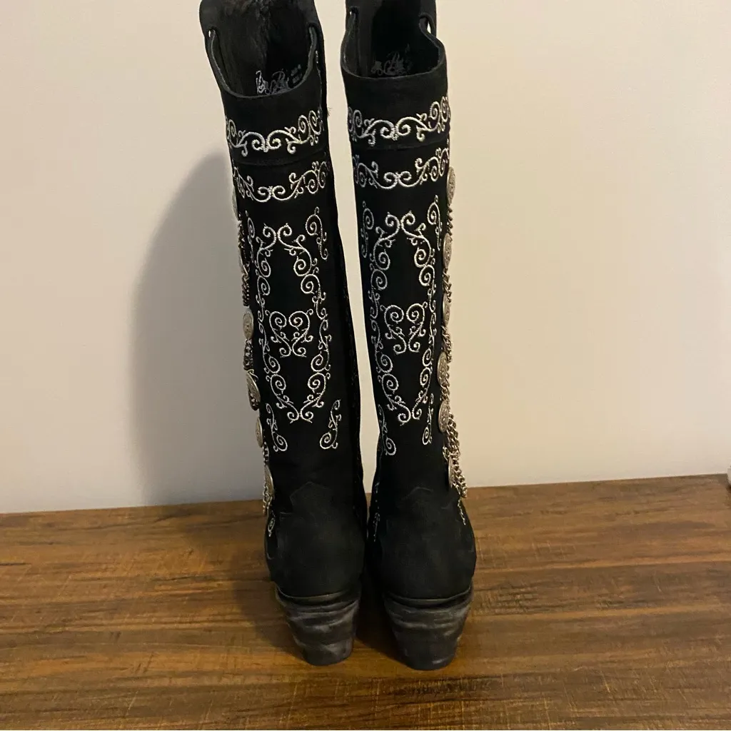 Dan Post Chain Reaction Black and White Leather Boots size 8 - Image 7