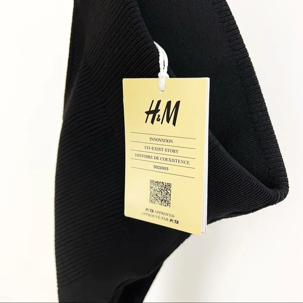 NWOT H&M Innovation Co-Exist Story Asymmetric Rib-Knit Skirt in Black | Size S - Image 10
