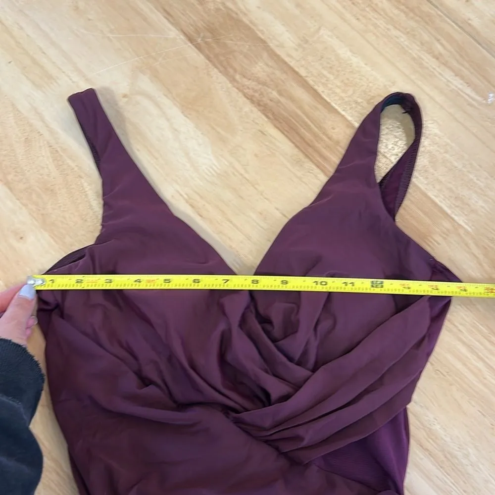 Miraclesuit One piece Swimsuit‎ Maroon Mesh Shaping Slimming Tummy Control - Image 6