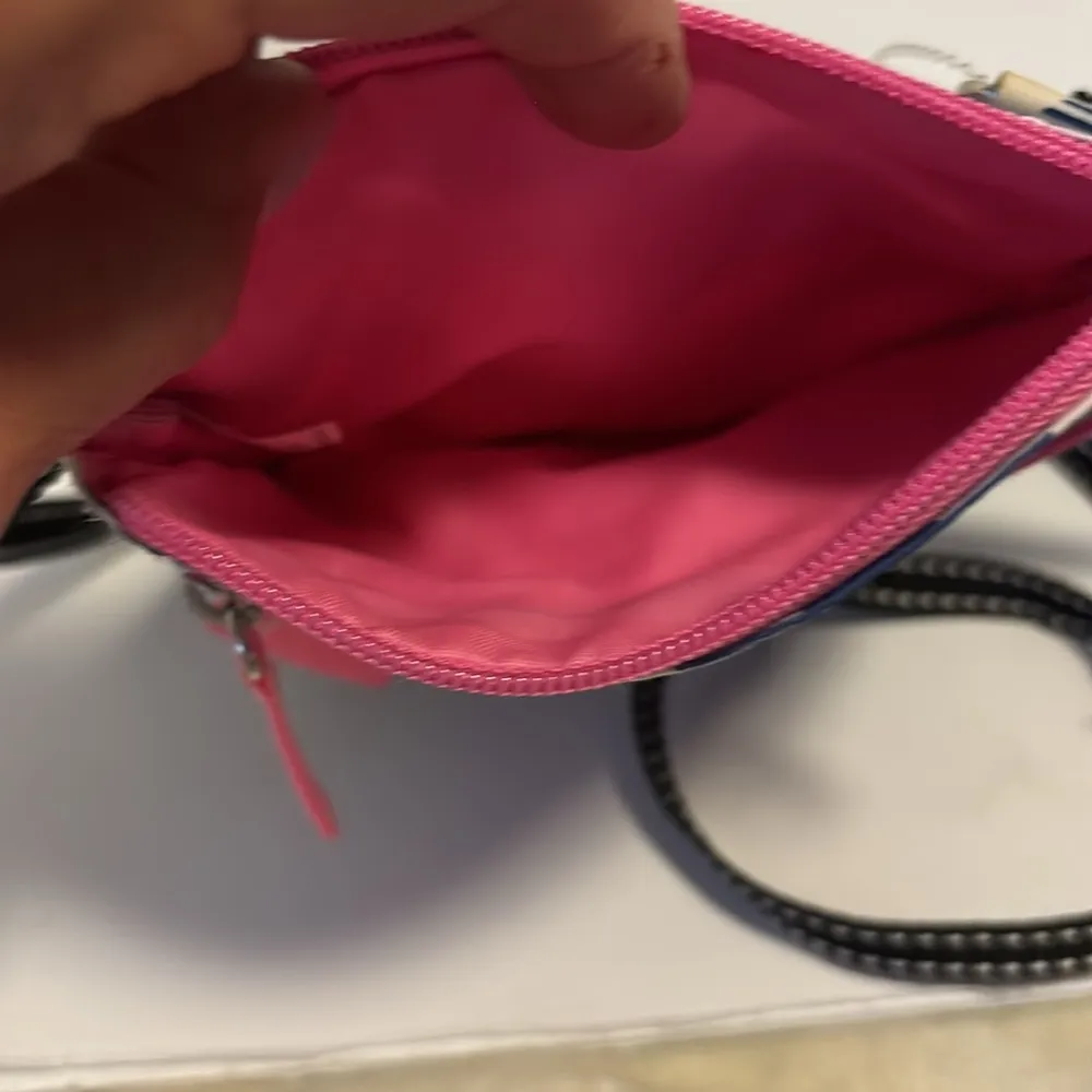 Scout Crossbody Bag Blue and Pink Gingham - Image 8