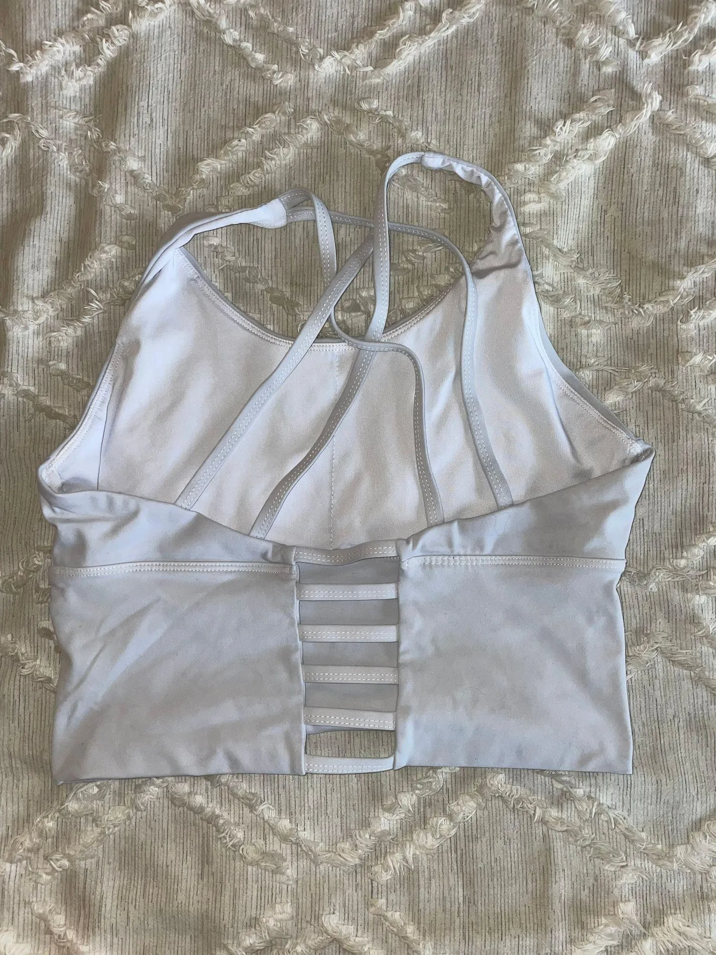 NVGTN White Workout Crop Tank - Image 4