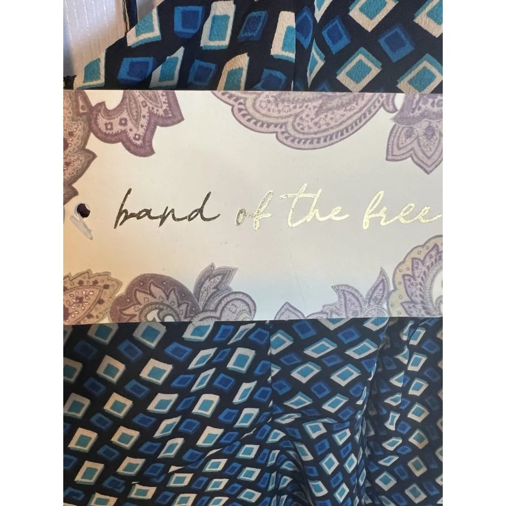 Band of the Free Genevieve Mini Dress Medium Y2K Teal Diamond Long Sleeve NWT Green - Image 9