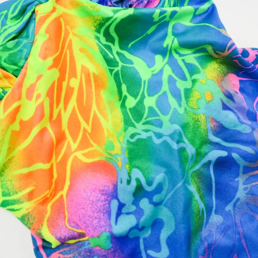 Vintage 80s Pacific Connections Neon One Piece Swimsuit - Image 7