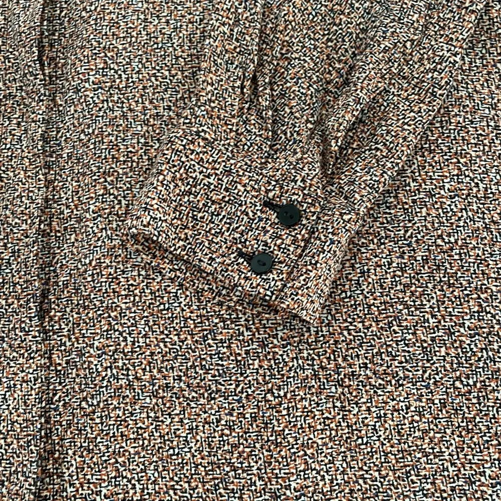 COS wool blend marled brown collared button down midi shirt dress, size XS fall - Image 10