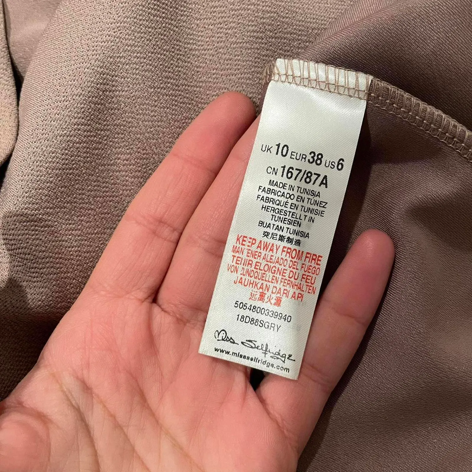 miss selfridge brown dress, size 6 - Image 7