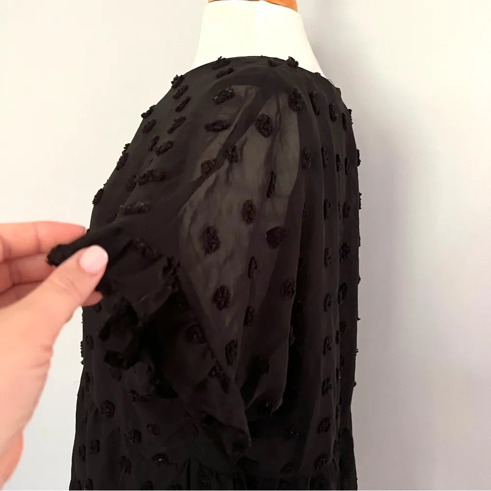 Chic Soul Black Swiss Dot Short Sleeve Blouse Tunic Plus Size 2X - Image 8