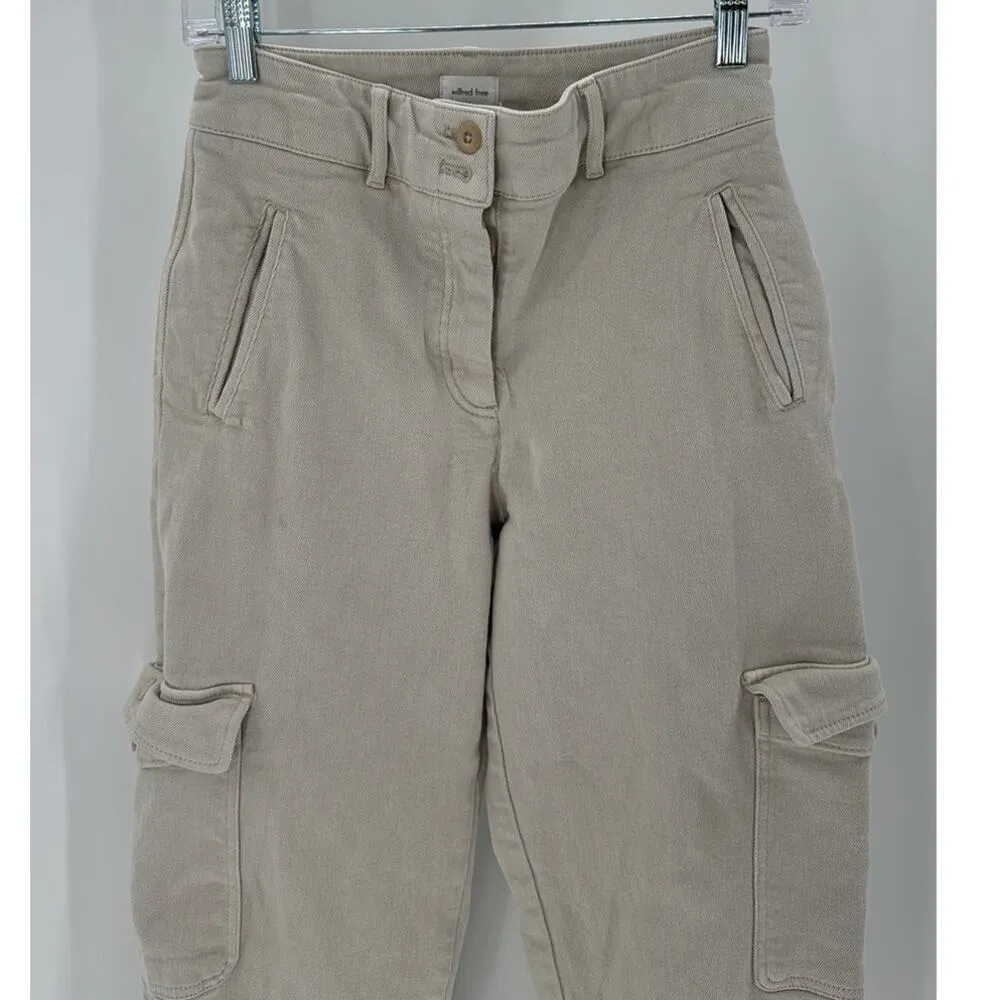 Wilfred Free Modern Cargo Pants Size 4 Cream Denim casual minimalist versatile - Image 3