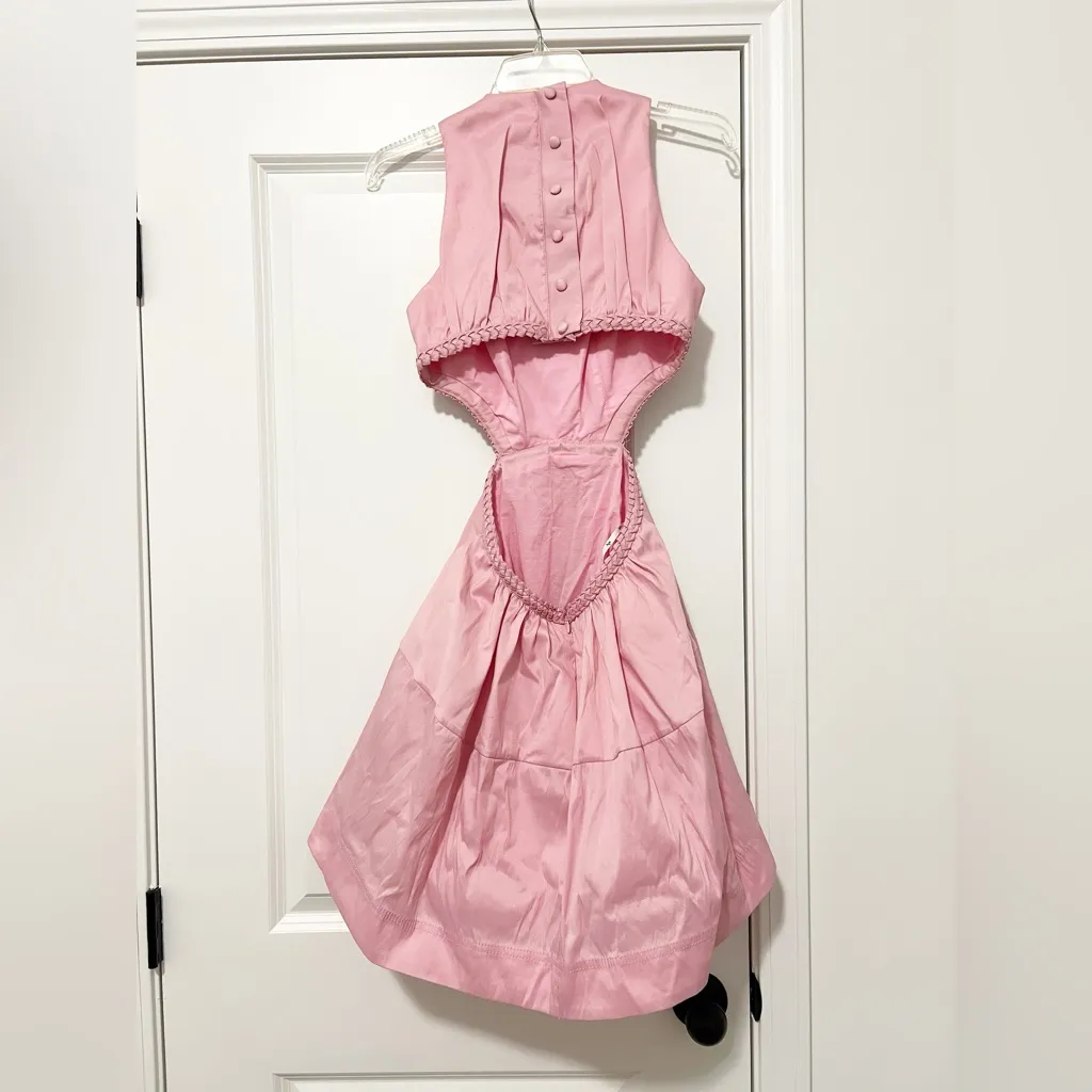 Aje Voyage Braided Cut Out Mini Dress Pink Size 6 - Image 7