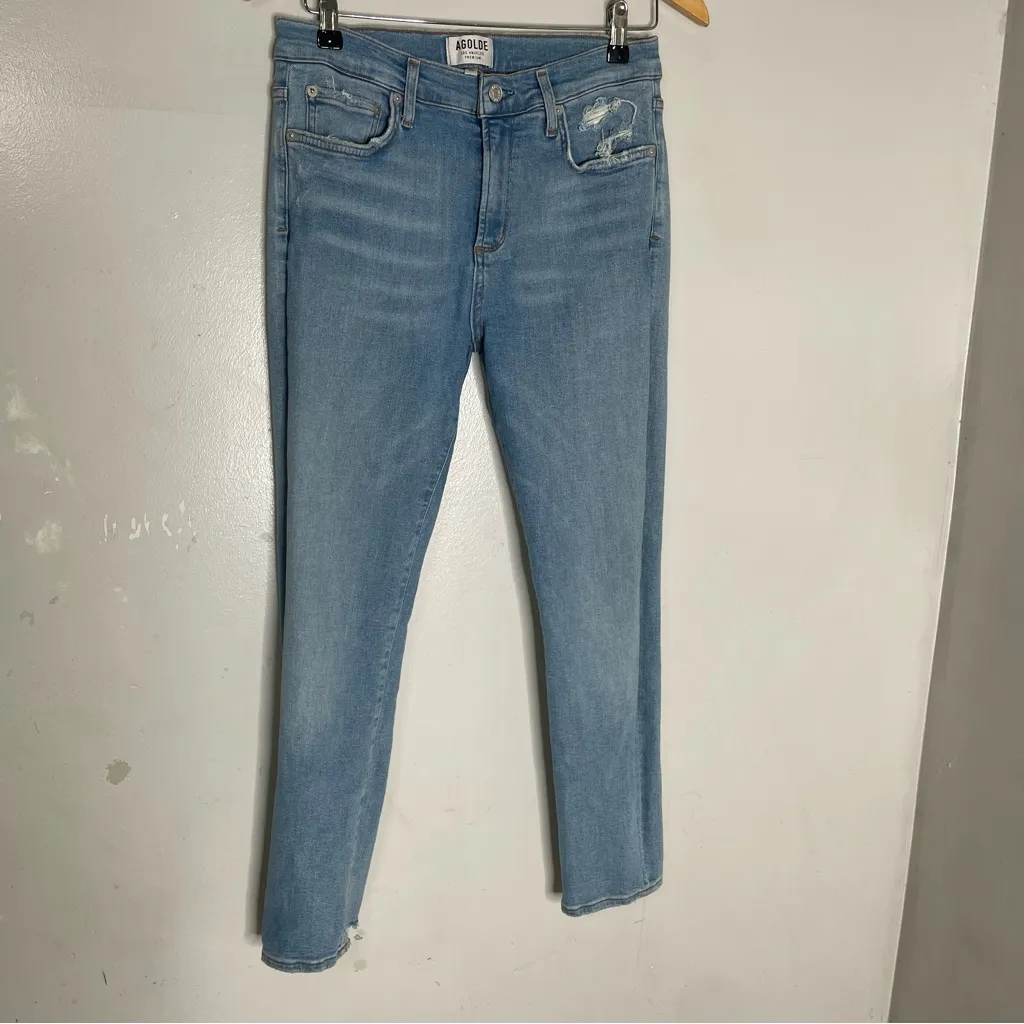 Agolde Sophie Crop High Rise‎ Skinny Jean Womens 29 A018-1045 Light Wash - Image 3