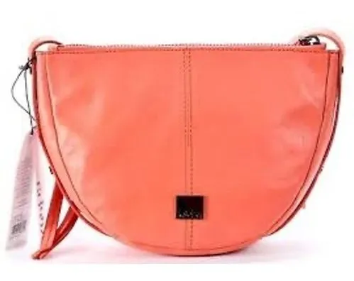 Kooba Clara soft leather half moon crossbody bag in grapefruit small Size boho - Image 1