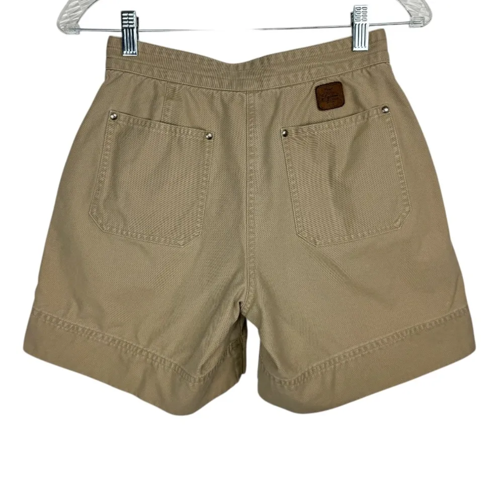 Y2K Lauren Ralph Lauren Utility Shorts Sz 2 Tan Belted Cotton Cargo Safari L - Image 2