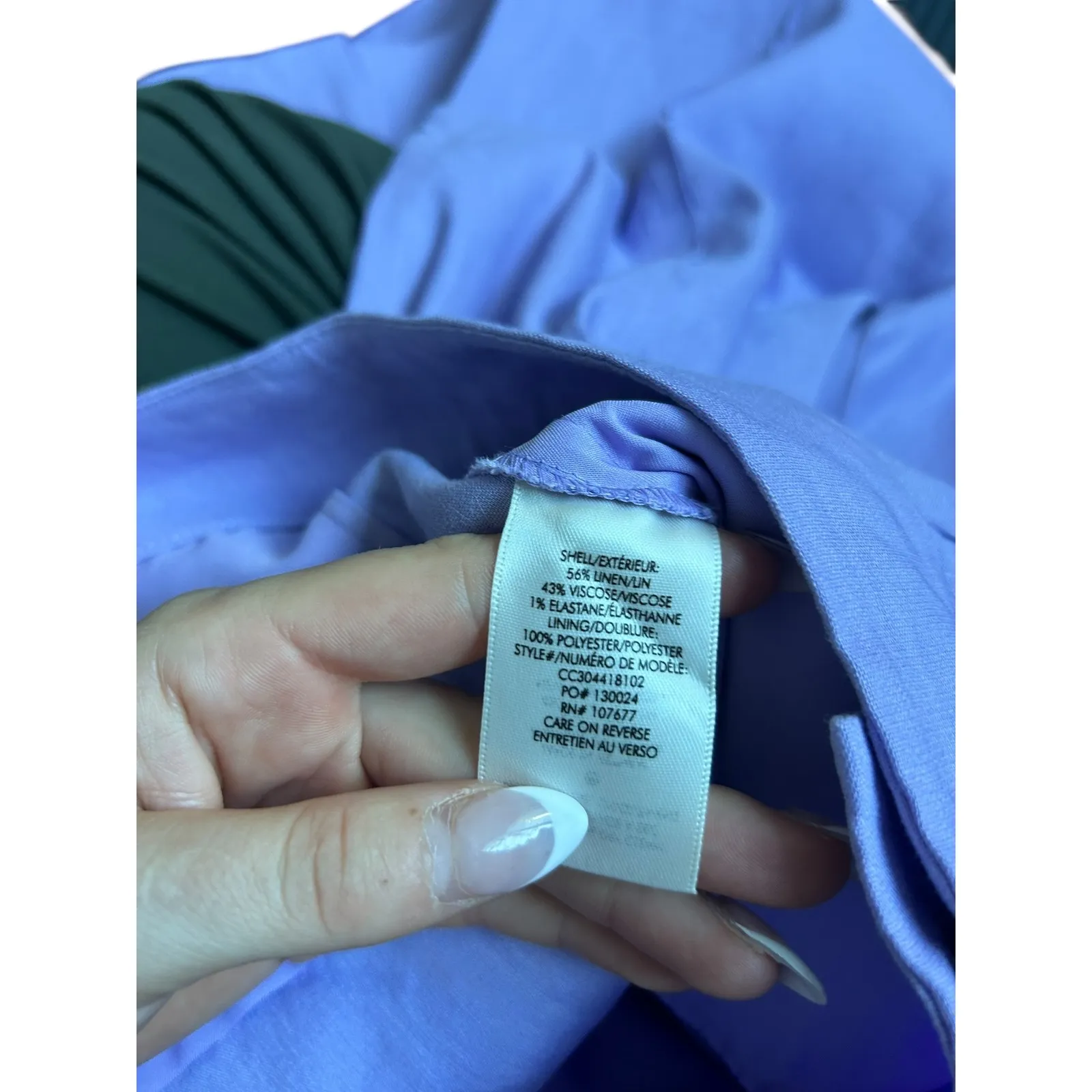 Alice + Olivia Dylan Lavender Purple High Waisted Linen Wide Leg Pants size 4 - Image 10