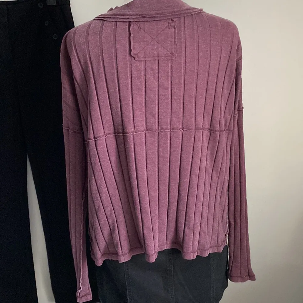 We the Free In The Mix Oversized Wide Ribbed Distressed Long Sleeve Henley Too - Image 4