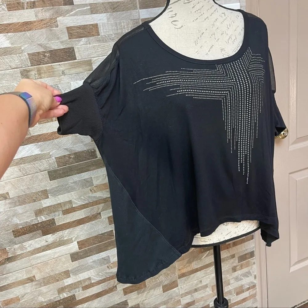 Couture by Miss Me black poncho top Sz S MM - Image 5