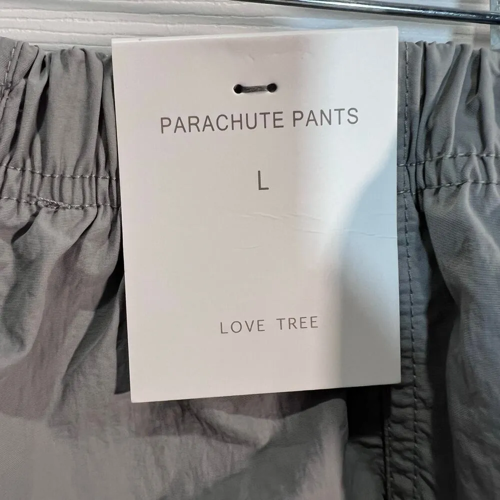 Love Tree Parachute Pants Gray Size Large Elastic Waistband Ripcord NWT - Image 7