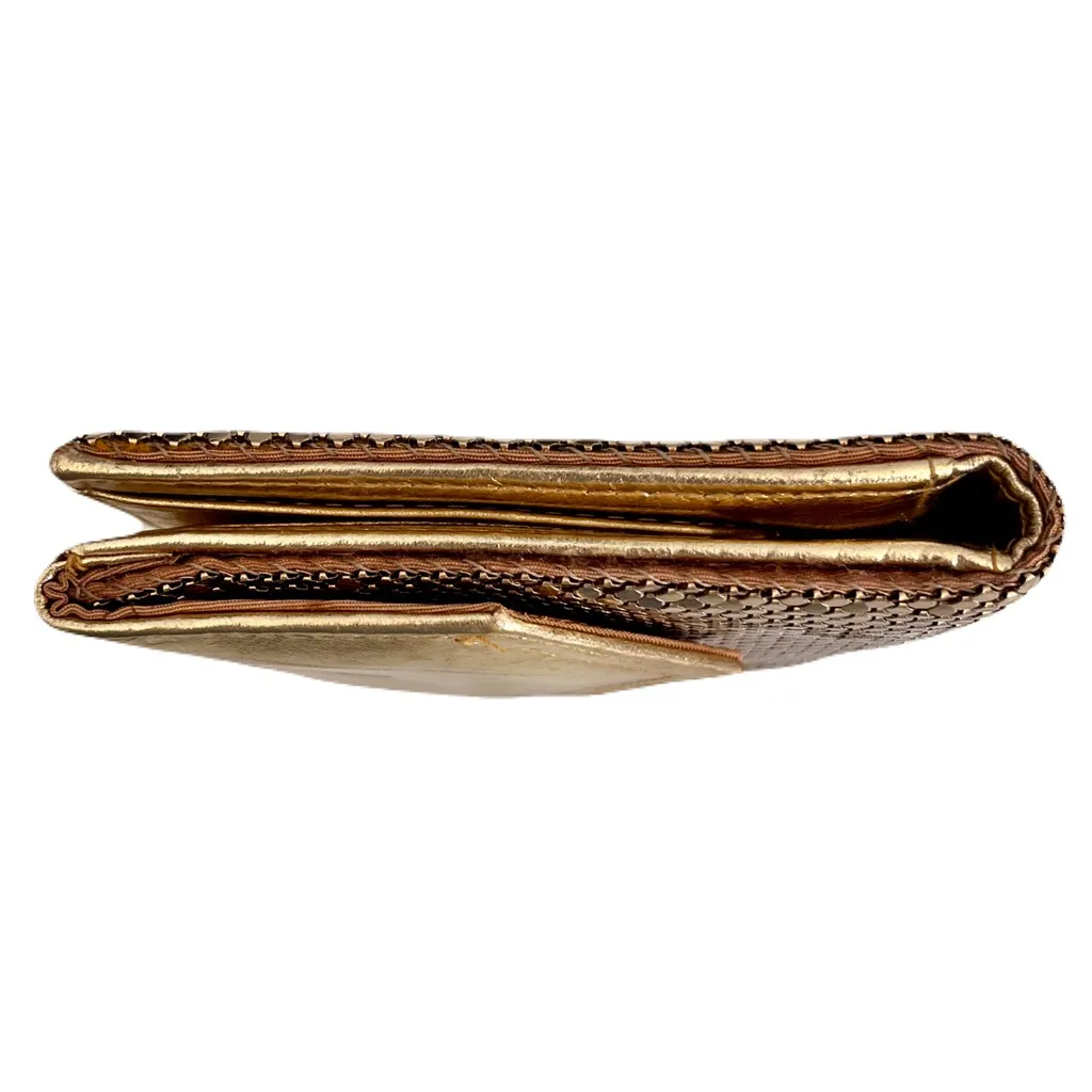Vintage Whiting & David Gold Mesh and Leather Long Continental Wallet - Image 2