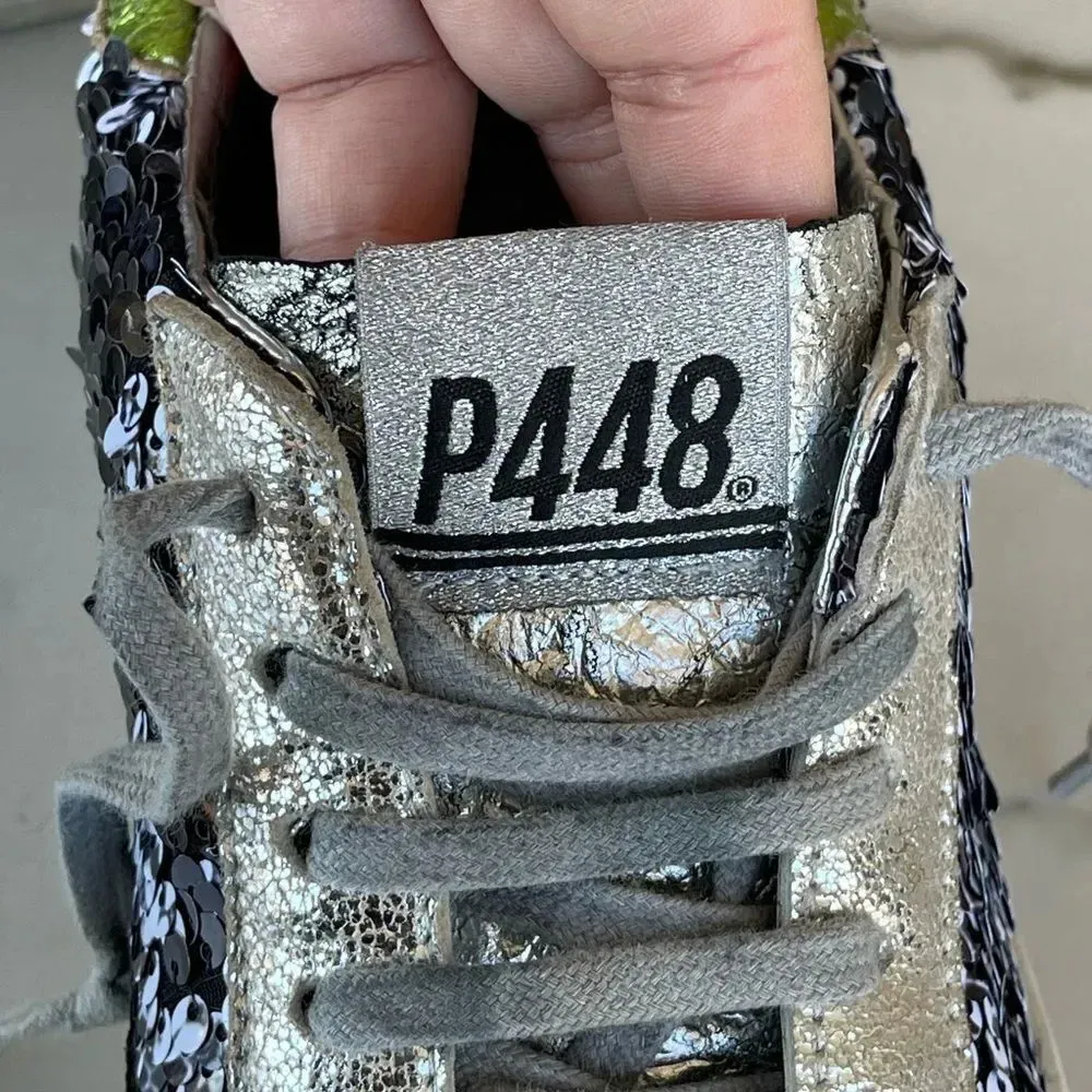 P448 John Sequin Sneakers size 6 - Image 8