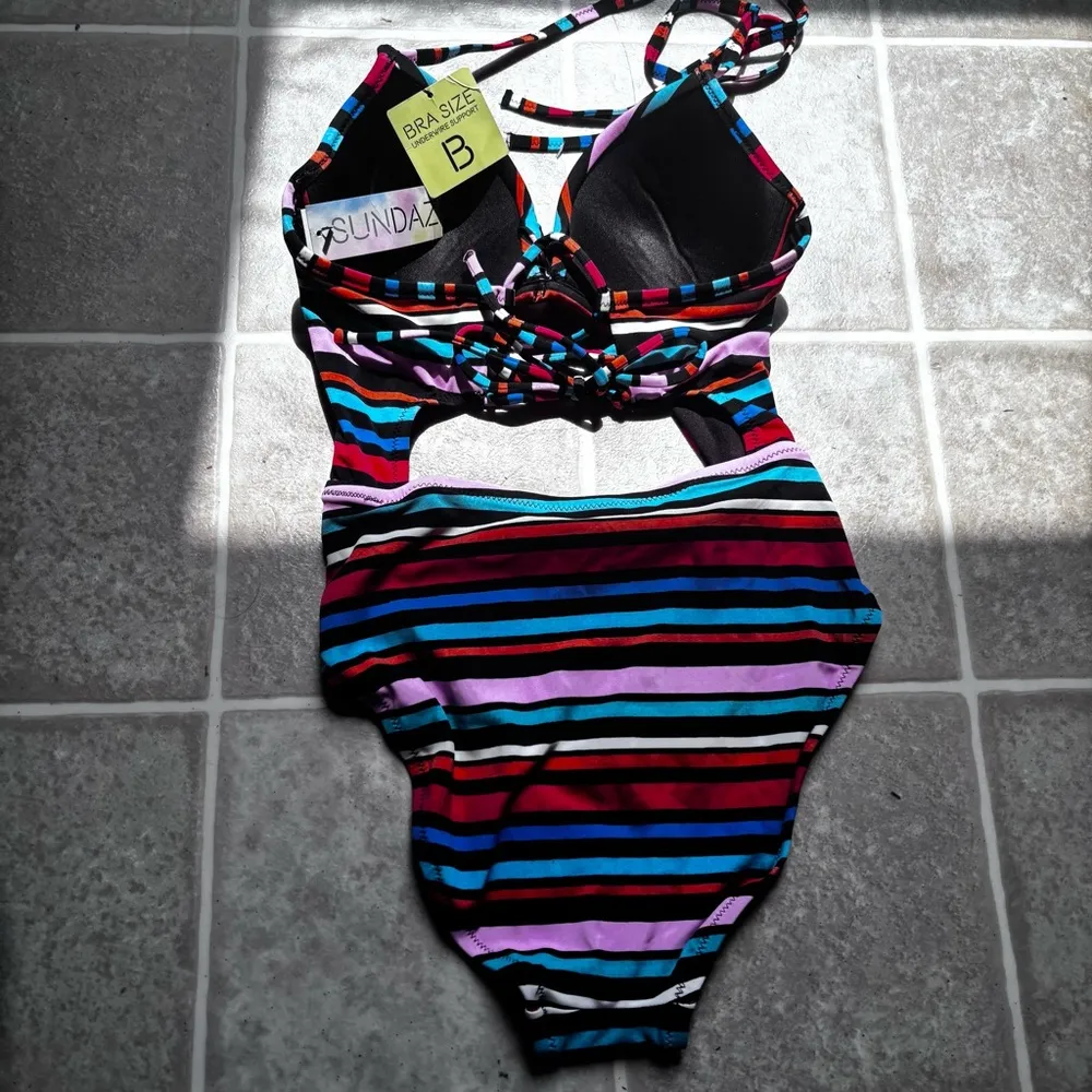 Sundance Multicolor Striped One Piece Swimsuit - Image 6