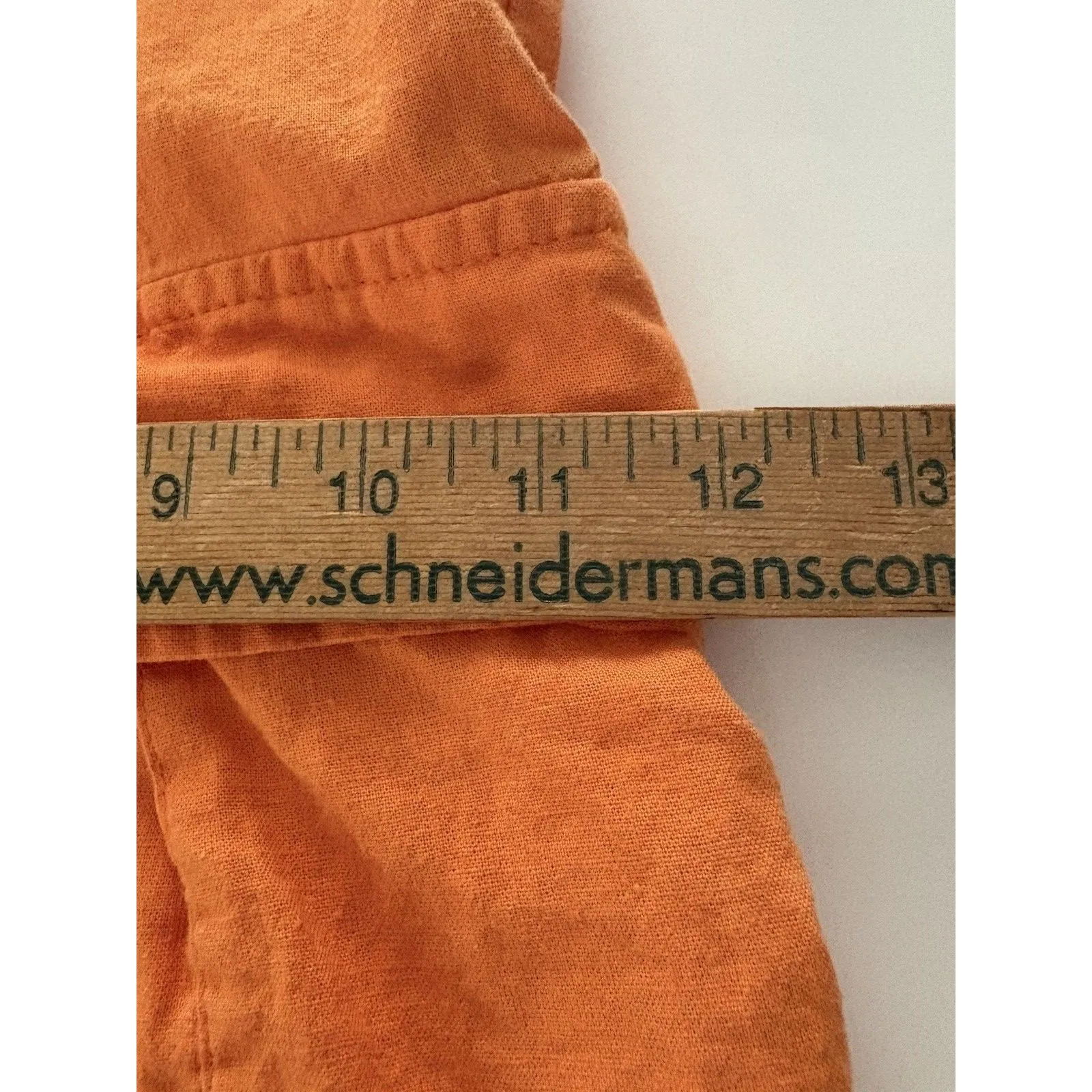 Happily Grey Cargo Pants Womens XL Orange Wide Leg Linen Blend Lagenlook Coastal - Image 11