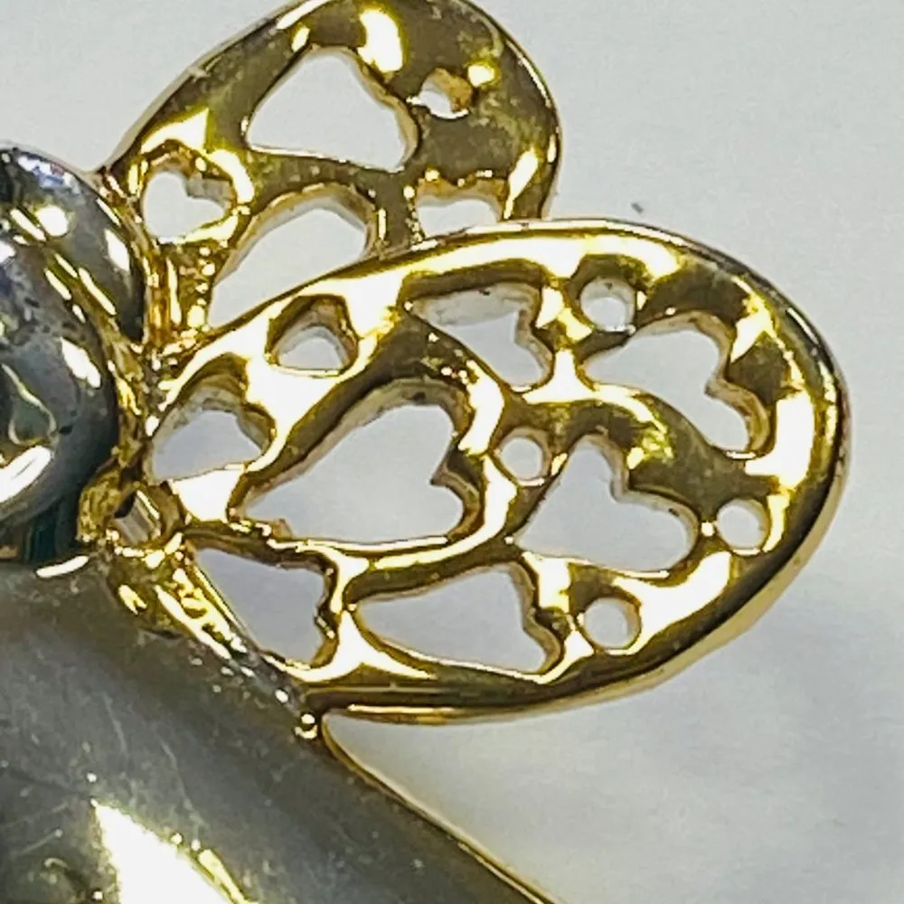 Mother Baby Angel "Mother" Pin Brooch Silver Gold Colors Wings with Hearts - Image 9