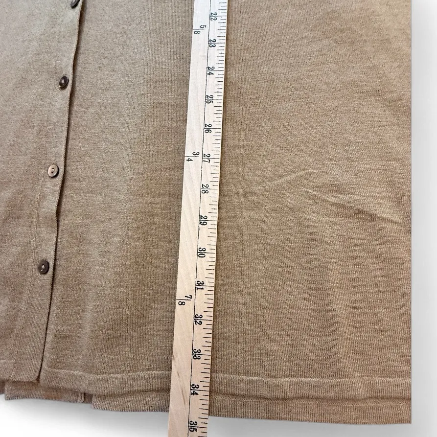 J.Jill Long Cardigan Button Up Tan Camel Color Sweater Wool Blend Lightweight 3X - Image 8