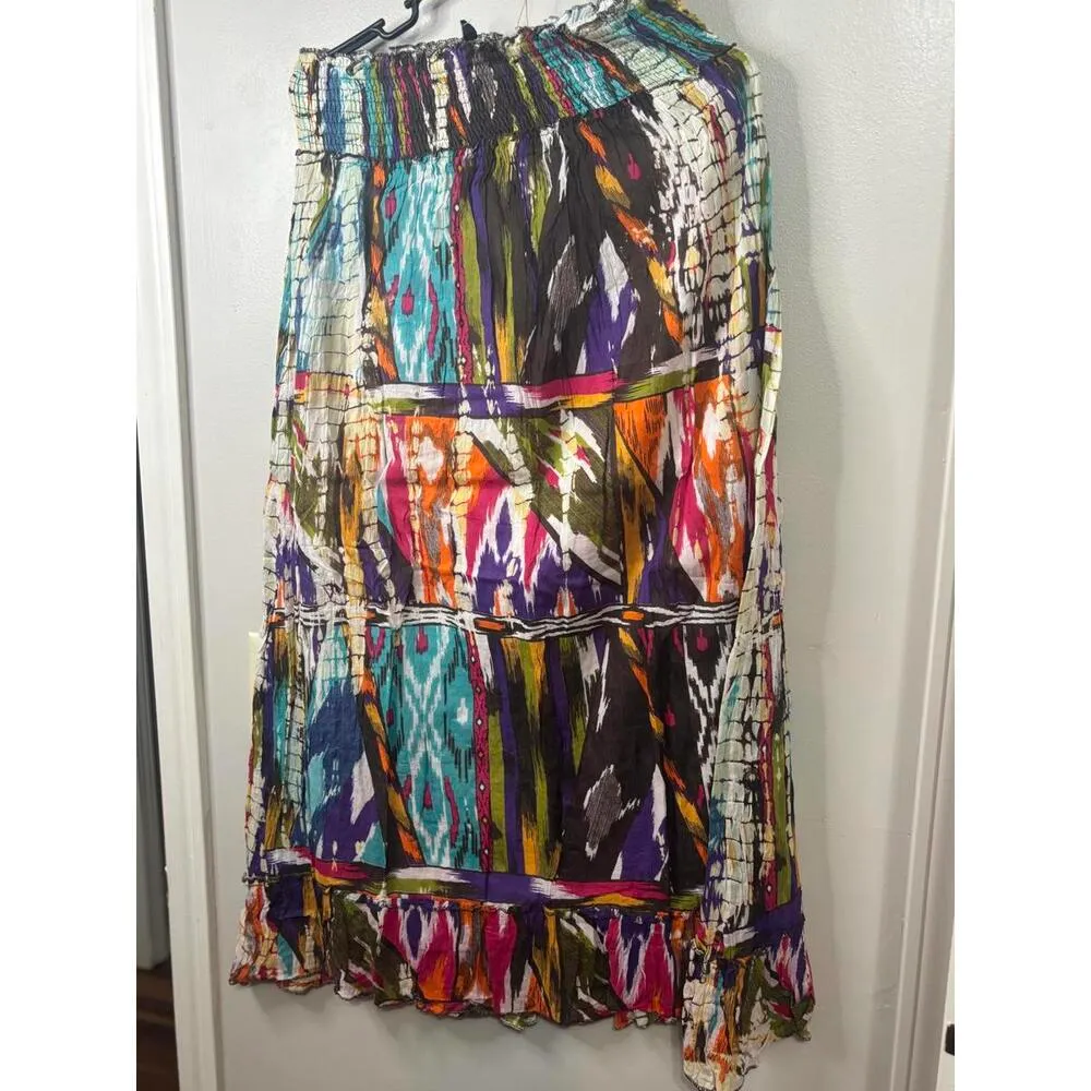 Vibrant Multicolor Maxi Skirt by Chaudry Size Medium - Image 2