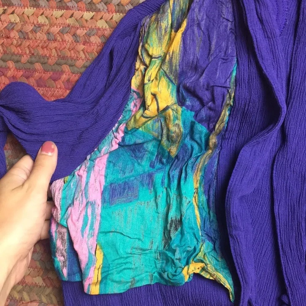 80s VINTAGE PURPLE FUNKY CARDIGAN - Image 3